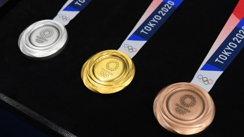 The silver, gold and bronze medals for Tokyo 2020. (Getty)