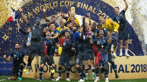 Francia en festejo del título Mundial.