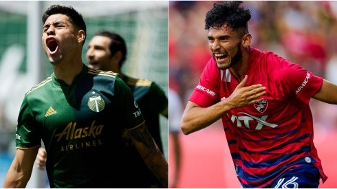 Felipe Mora of Portland Timbers (left) and Ricardo Pepi of FC Dallas (right). (Portland Timbers & FC Dallas @ Facebook )