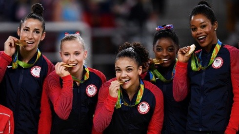 US women's Olympic gymnastics team at the Rio 2016 Olympic Games. (Getty)