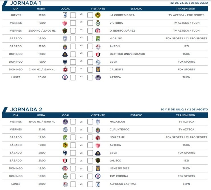 Liga Mx Apertura 2021 Schedule Format And Key Dates
