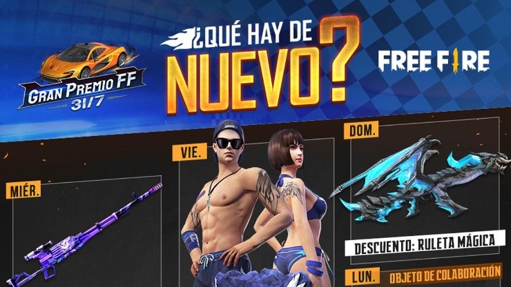 La Agenda Semanal de Free Fire revela la primera skin para la Daga