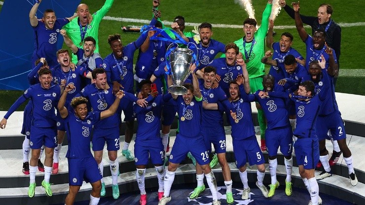 Festejo del triunfo de la Champions League del Chelsea.