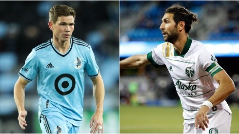 Will Trapp of Minnesota United (left) and Diego Valeri of Portland Timbers (right). (Getty)