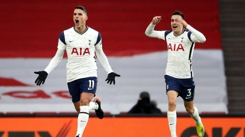 Erik Lamela festejando un gol en Tottenham Hotspur.