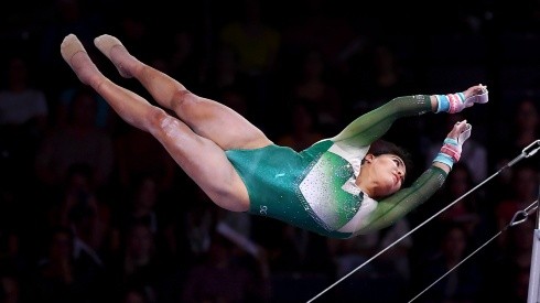 Alexa Moreno in action at the 2018 Artistic Gymnastics World Championships. (Getty)