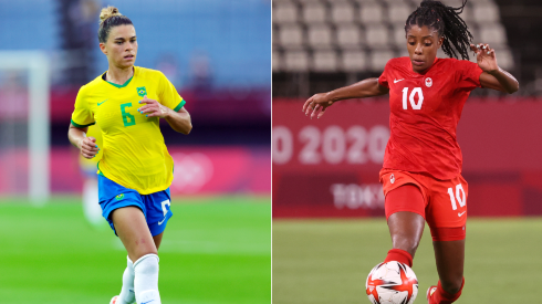 Brasil X Canadá duelam nesta sexta (30), pelas quartas de final do futebol feminino nas Olimpíadas. (Fotos: Getty Images)