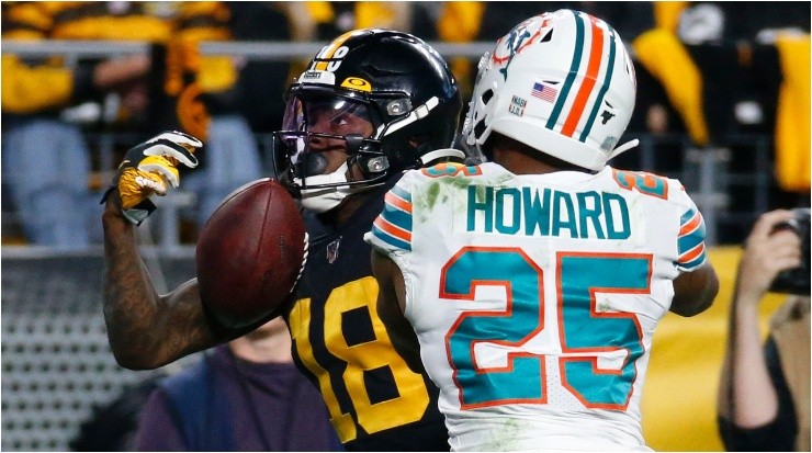 Xavien Howard vs. the Steelers. (Getty)