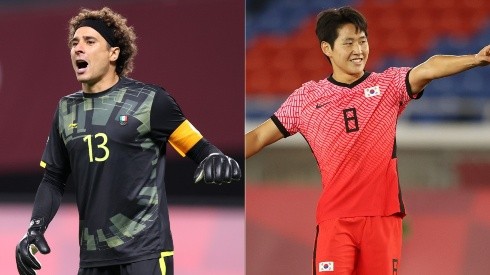 Guillermo Ochoa of Mexico (left), and Kangin Lee of South Korea (Right)