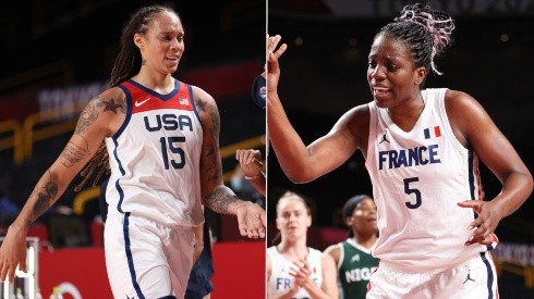Dawn Staley of USA  (left), and Endene Miyen of France (right).