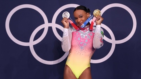 Rebeca Andrade ganhou duas medalhas olímpicas em Tóquio (Foto: Getty Images)