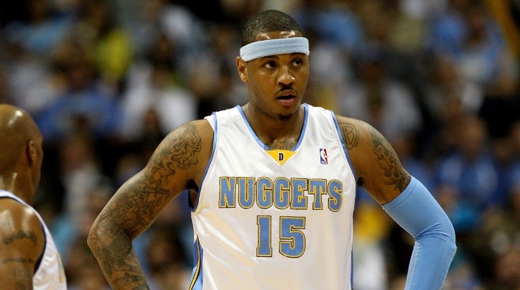 Carmelo Anthony during the 2009 NBA Conference Finals between the Denver Nuggets and the Los Angeles Lakers. (Getty)