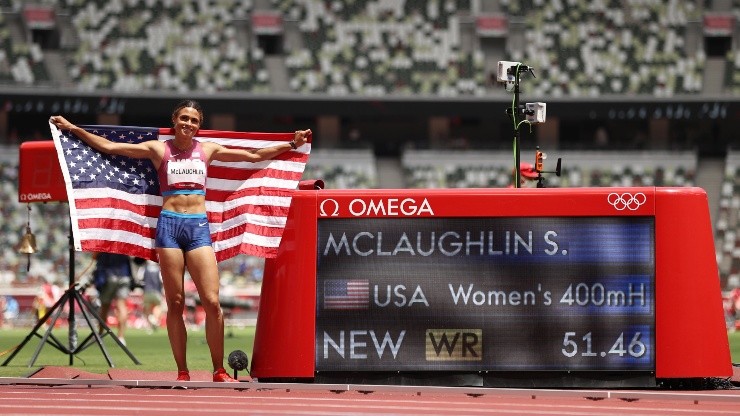 Sydney McLaughlin batió su plusmarca mundial en los 400 con vallas.