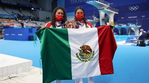 Alejandra Orozco y Gabriela Agúndez en las semifinales de Trampolín de 10 metros en los Juegos Olímpicos. (Getty Images)