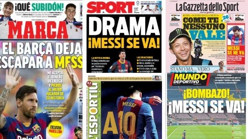 Portadas europeas tras el divorcio Barcelona-Messi.