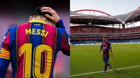 Lionel Messi en dos de sus momentos más determinantes cómo jugar del Barcelona.