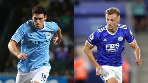 Gareth Berry of Manchester City (left), and Kiernan Dewsbury of Leicester City (left). (Getty))