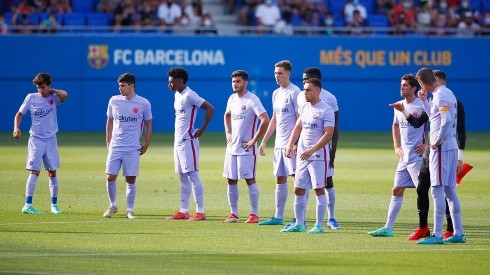 Equipo del Barcelona en partido de pretemporada.