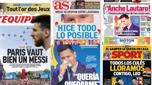Portadas de lso medios europeos tras el adios de Messi.
