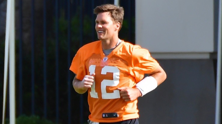 Tom Brady during the Tampa Bay Buccaneers mini-camp. (Getty)
