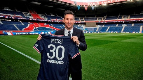 Lionel Messi en su presentación en PSG.