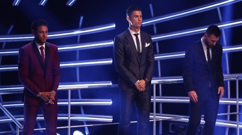 Neymar, Cristiano Ronaldo y Lionel Messi e la entrega de los premios The Best.