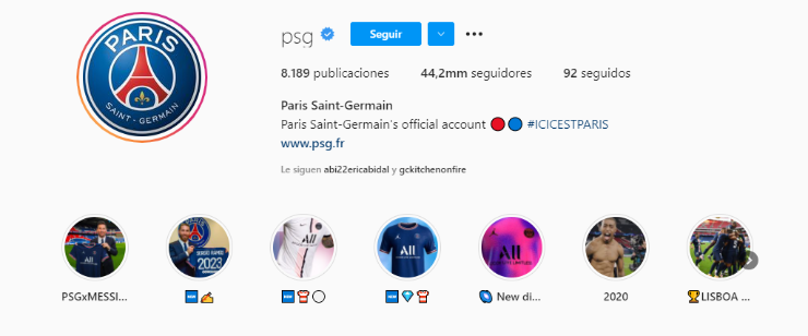 PSG Instagram&#039;s followers by August 11, 2021