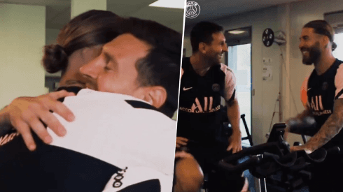 Al fin se dio el momento: Messi y Sergio Ramos se abrazaron como compañeros en el PSG