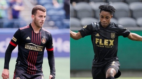Brooks Lennon of Atlanta United (left), and Latif Blessing of Los Angeles FC (right). (Getty)