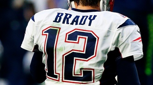 Tom Brady con el número 12 en New England Patriots
