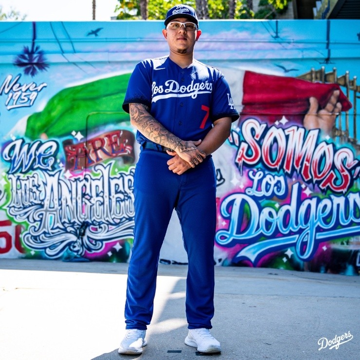 Camisola Béisbol Los Angeles Dodgers Azul Fernando Valenzuela