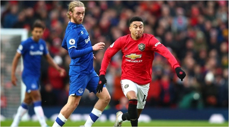 Lingard vs Everton. (Getty)
