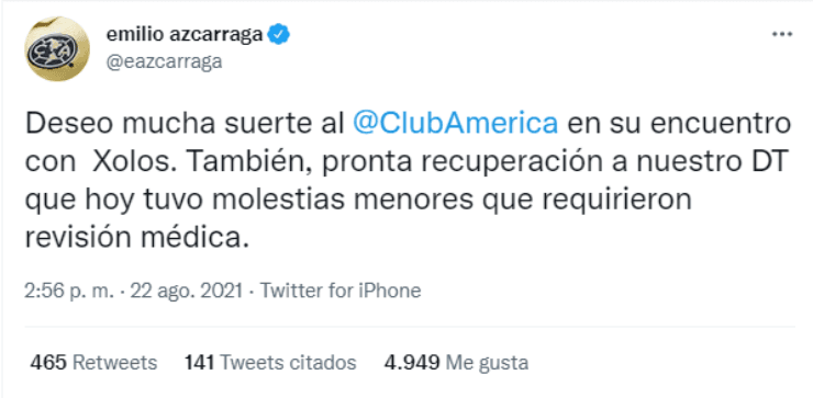 Emilio Azcárraga habló de Santiago Solari