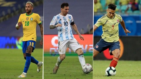 Neymar, Messi y Falcao, algunas de las estrellas de las Eliminatorias Conmebol.