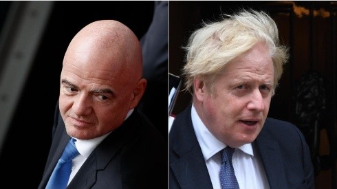 Gianni Infantino, presidente de FIFA, y Boris Johnson, primer ministro británico.
