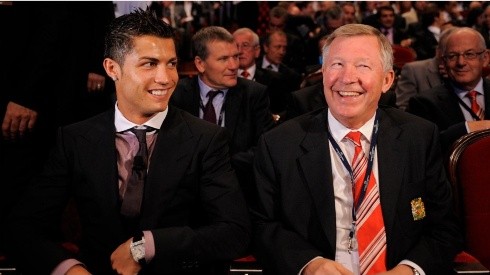 Cristiano Ronaldo, junto a su extécnico en Manchester United, Sir Alex Ferguson.