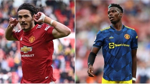Edinson Cavani e Paul Pogba: jogadores deverão ficar em Manchester (Getty Images)