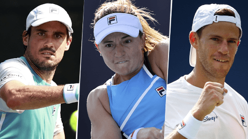 Guido Pella, Nadia Podoroska y Diego Schwartzman, tres de los por ahora seis argentinos que disputarán el US Open (Foto: Getty Images).