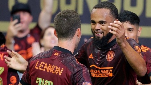 Anton Walkes (right) of Atlanta United reacts after scoring a goal (Getty).