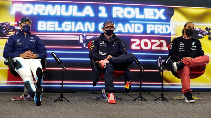 From left to right: Lando Norris, Max Verstappen and Lewis Hamilton (Getty).