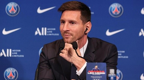 Lionel Messi en presentación con PSG.