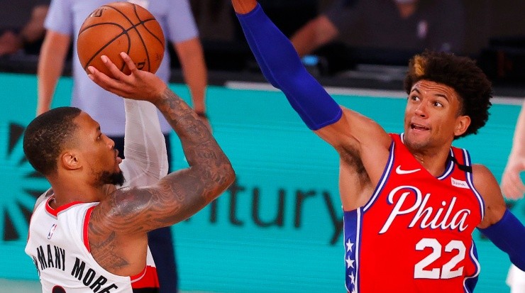 Damian Lillard vs. 76ers en NBA (Foto: Getty Images)