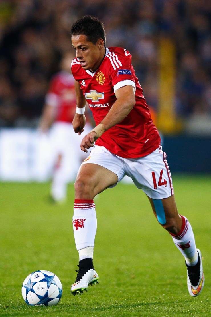 Javier Hernández con Manchester United (foto: Getty Images).