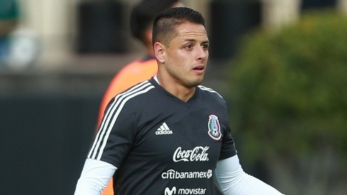 Chicharito Hernandez in a training session with Mexico ahead of the 2018 Russia World Cup. (Getty)