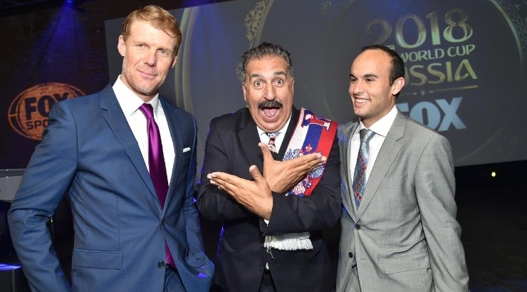 Soccer Analyst Alexi Lalas, Host & Contributor Fernando Fiore and Soccer Analyst Landon Donovan attend FOX Sports 2018 FIFA World Cup Celebration on September 26, 2017 at ArtBeam in New York City. (Getty)
