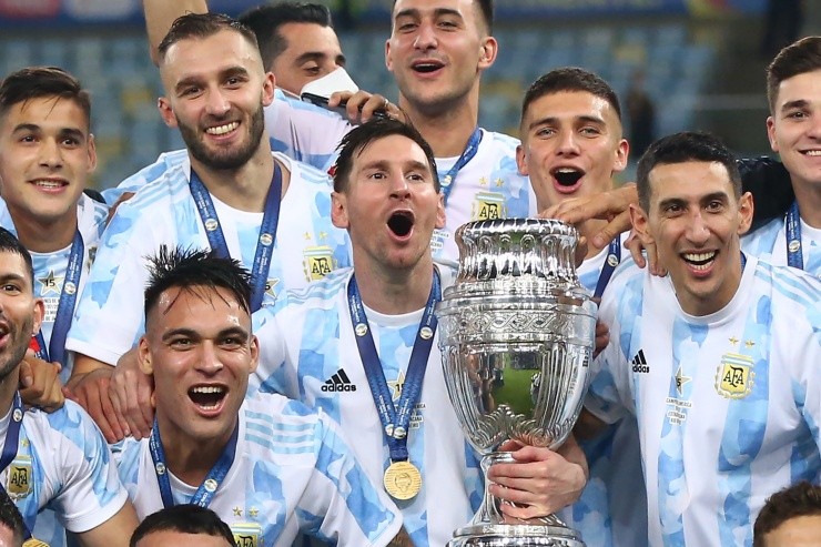 Argentina festejando o título da Copa América. (Foto: Getty Images)