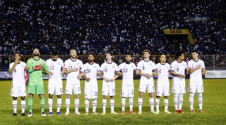 The United States National Team lines up for the national anthem prior to their match against El Salvador (Getty)