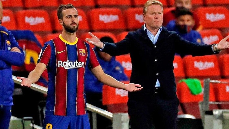 Pjanic y Koeman en Barcelona.