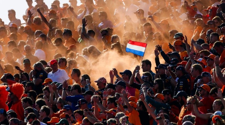 The Netherlands fans during qualifying ahead of the F1 Grand Prix of The Netherlands. (Getty)