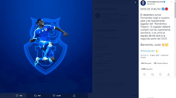 Universidad de Chile Junior Fernandes